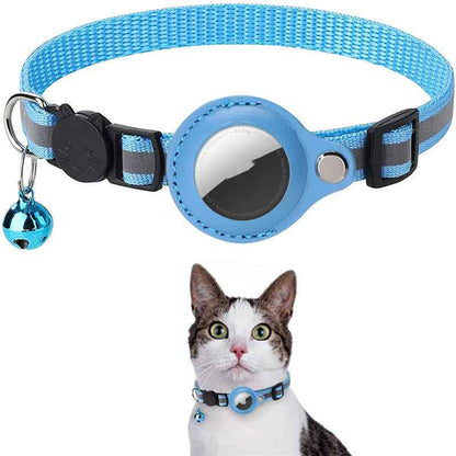 Reflective Waterproof Airtag Collar for Dogs and Cats - Durable Nylon Holder for Airtag Protection