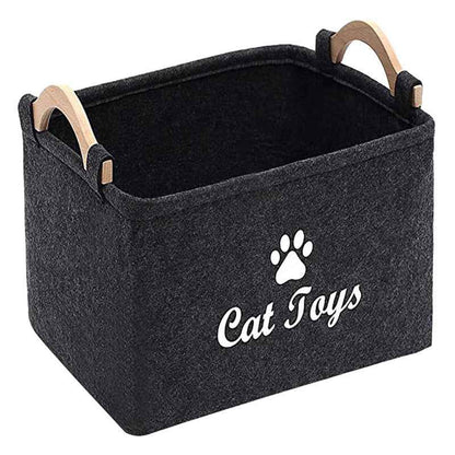 Felt Pet Toy Storage Basket - Stylish Storage Solution for Toys and Accessories