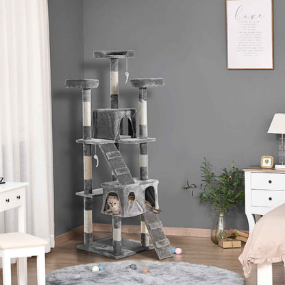 Cat Tree for Indoor Cats Kitten Kitty Scratching Scratcher Post Climbing Tower Activity Centre House Grey