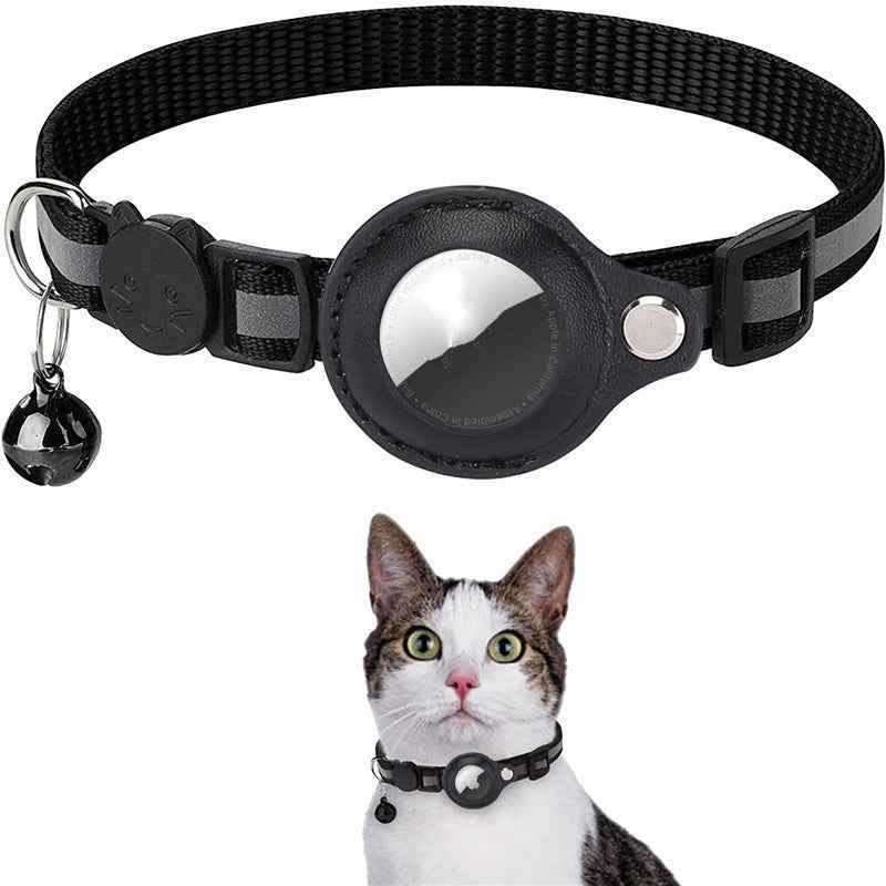 Reflective Waterproof Airtag Collar for Dogs and Cats - Durable Nylon Holder for Airtag Protection