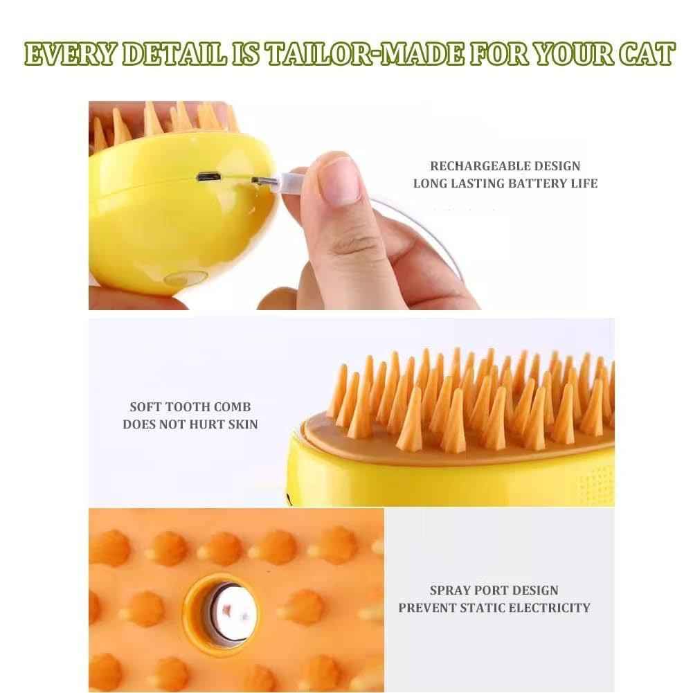 Cat Grooming Steam Brush - Electric Spray Massage Comb for Dogs and Cats, Ideal for Pet Grooming and Hair Removal