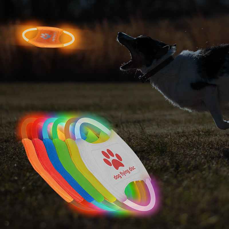 Dog LED Flying Disc - Light Glowing Interactive Training Toy for Pets