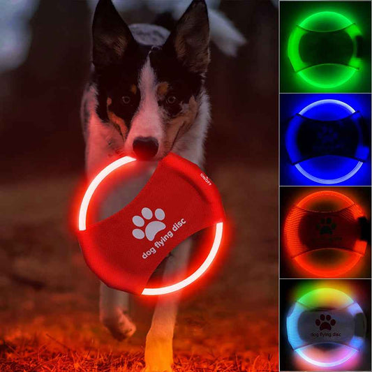 Dog LED Flying Disc - Light Glowing Interactive Training Toy for Pets