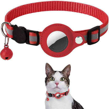 Reflective Waterproof Airtag Collar for Dogs and Cats - Durable Nylon Holder for Airtag Protection