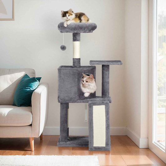 Dark Grey Cat Scratcher - Trapezoidal Cat House and Climbing Frame