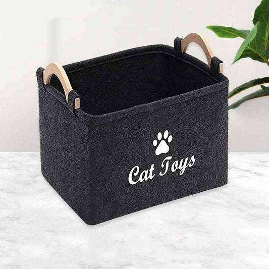 Felt Pet Toy Storage Basket - Stylish Storage Solution for Toys and Accessories