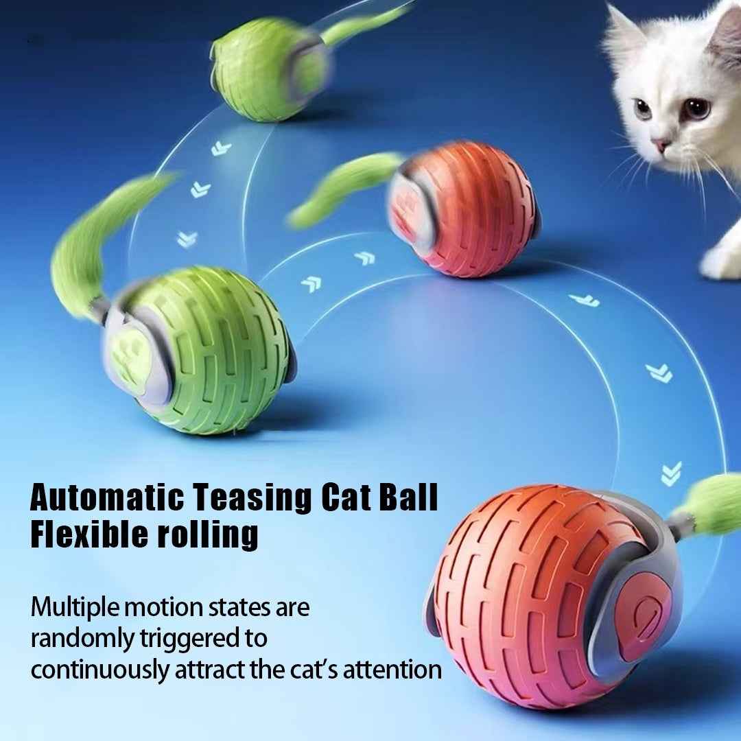 Interactive Cat Toy - Automatic Electric Rolling Ball for Cats, USB Rechargeable Smart Teaser Pet Toy