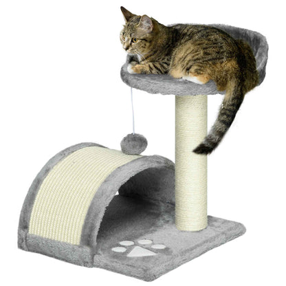 Cat Scratching Post -  Cat Tree Scratching Kitten Activity Centre Climber Hanging Ball, Scratch Post for Indoor Cats, Grey