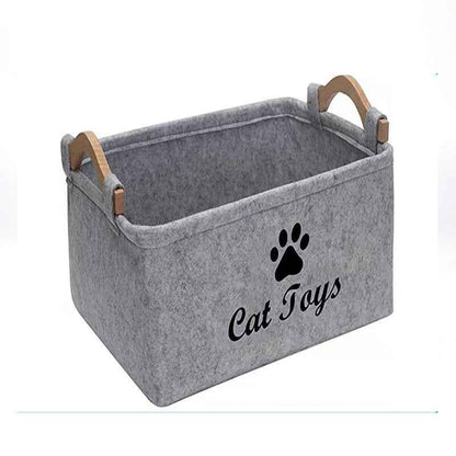 Felt Pet Toy Storage Basket - Stylish Storage Solution for Toys and Accessories