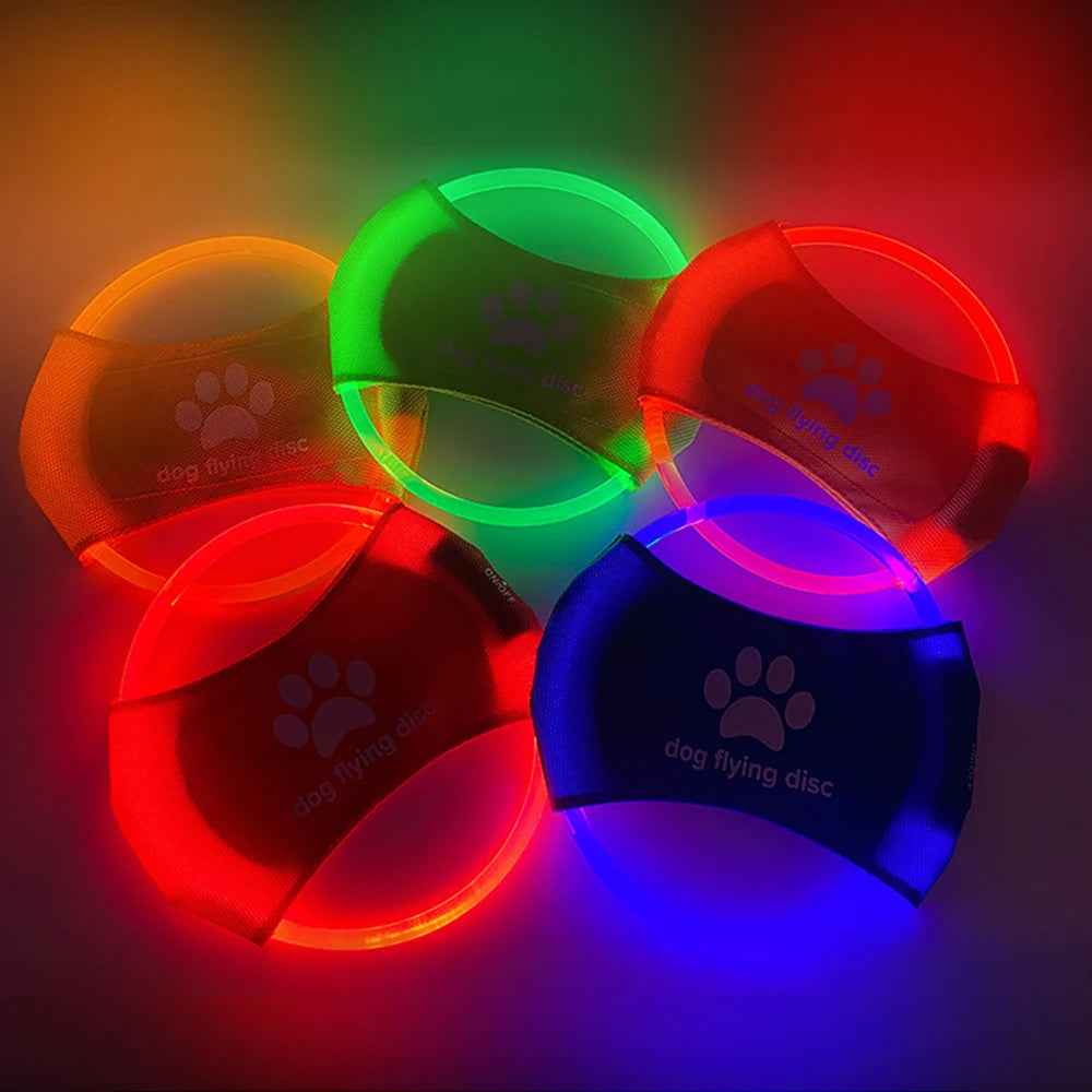 Dog LED Flying Disc - Light Glowing Interactive Training Toy for Pets