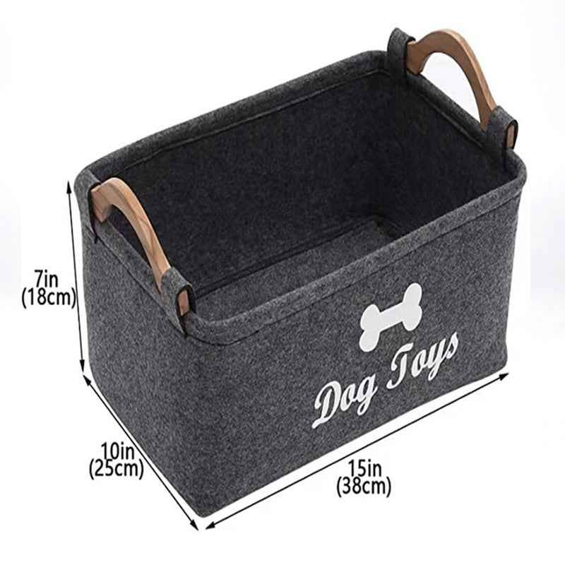 Felt Pet Toy Storage Basket - Stylish Storage Solution for Toys and Accessories