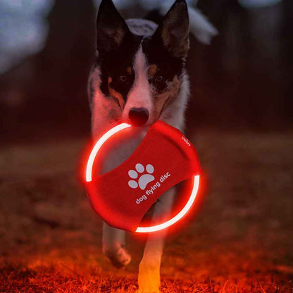 Dog LED Flying Disc - Light Glowing Interactive Training Toy for Pets
