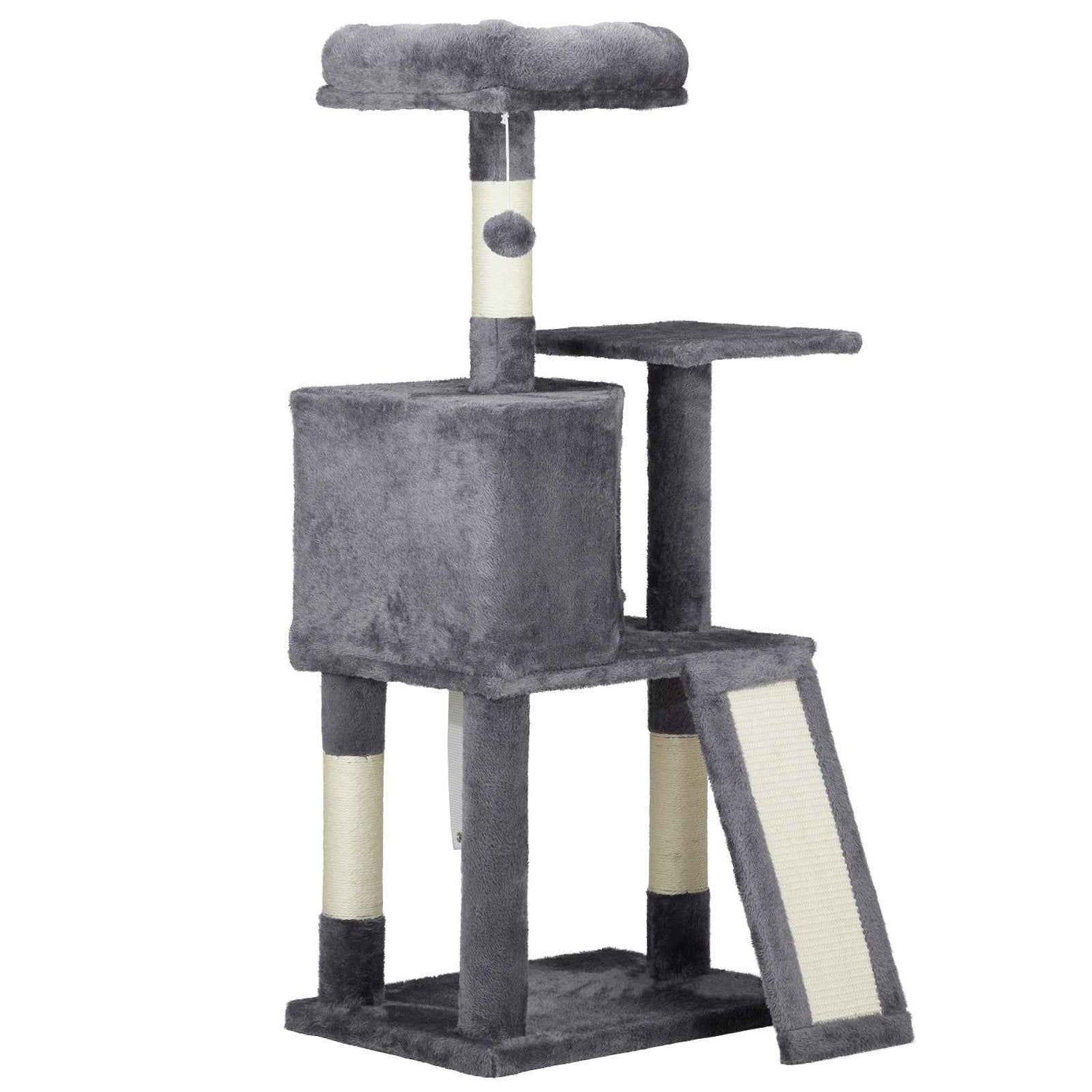 Dark Grey Cat Scratcher - Trapezoidal Cat House and Climbing Frame