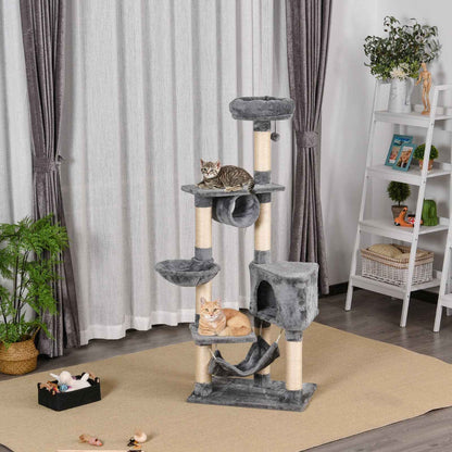 Cat Tree Condo for Kittens - Multi-Level 150CM Activity Stand with Toys and Scratching Posts